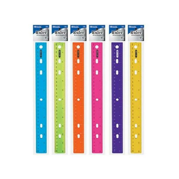Bazic Products Bazic 12in Jeweltones Color Ruler Pack of 24 322